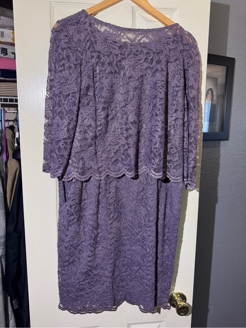 Alex Evenings Lavender Lace Midi Skirt Set